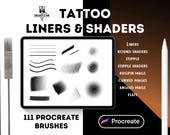 111 Procreate Tattoo Brushes: Liners, Shaders, Stipples, Mags, Curved Mags, Flats (Digital Download)