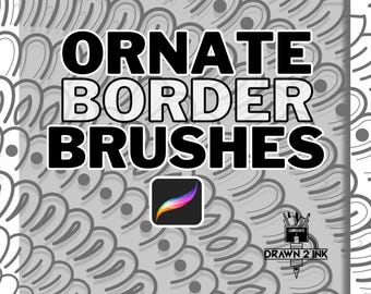 20 Seamless Ornate Borders Brushes for Procreate