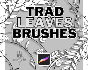 20 Leaf Repeater Procreate Brushes – Pattern Brushes for Tattoo designs, Botanical Borders, Fills & Designs