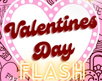 Valentine's Day Procreate Stamps | 50 Line Art Brushes (Digital Download)