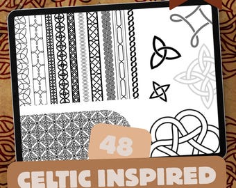 Celtic Procreate Brush Set – Knotwork, Tattoo & Illustration (48 Brushes)
