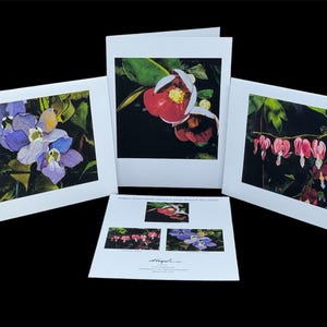 Mixed Botanicals (3-pack): gearchiveerde wenskaarten met verschillende bloemen afgeleid van originele aquarelkunst