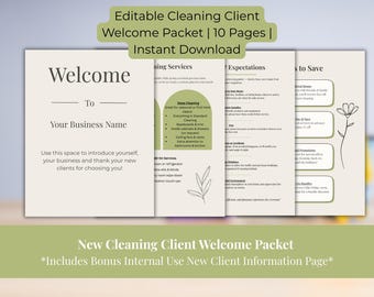 Cleaning Business Client Packet: Editable Forms & Policies Canva Template (Digital Download)