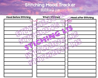 Cross Stitch Mood Tracker | Printable PDF Planner (Digital Download)