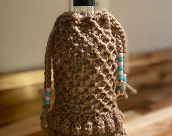 Borsa per vino all'uncinetto
