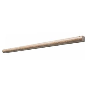 May include: A beige, cylindrical marble pencil rod with a rounded edge. The rod is approximately 30 inches long and has a smooth, polished surface. The marble has a natural, speckled pattern.