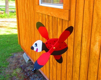 Lady Bug  Whirligig Bird Yard Art out door
