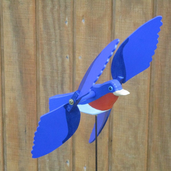 Blue Bird  Whirligig Bird Outdoor Yard Art