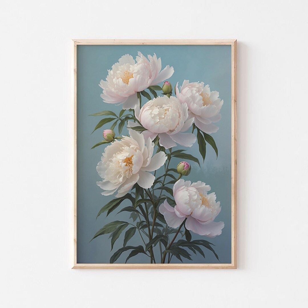 Peony Wall Art - Floral Painting, Pink Peonies Art Print, Botanical ...