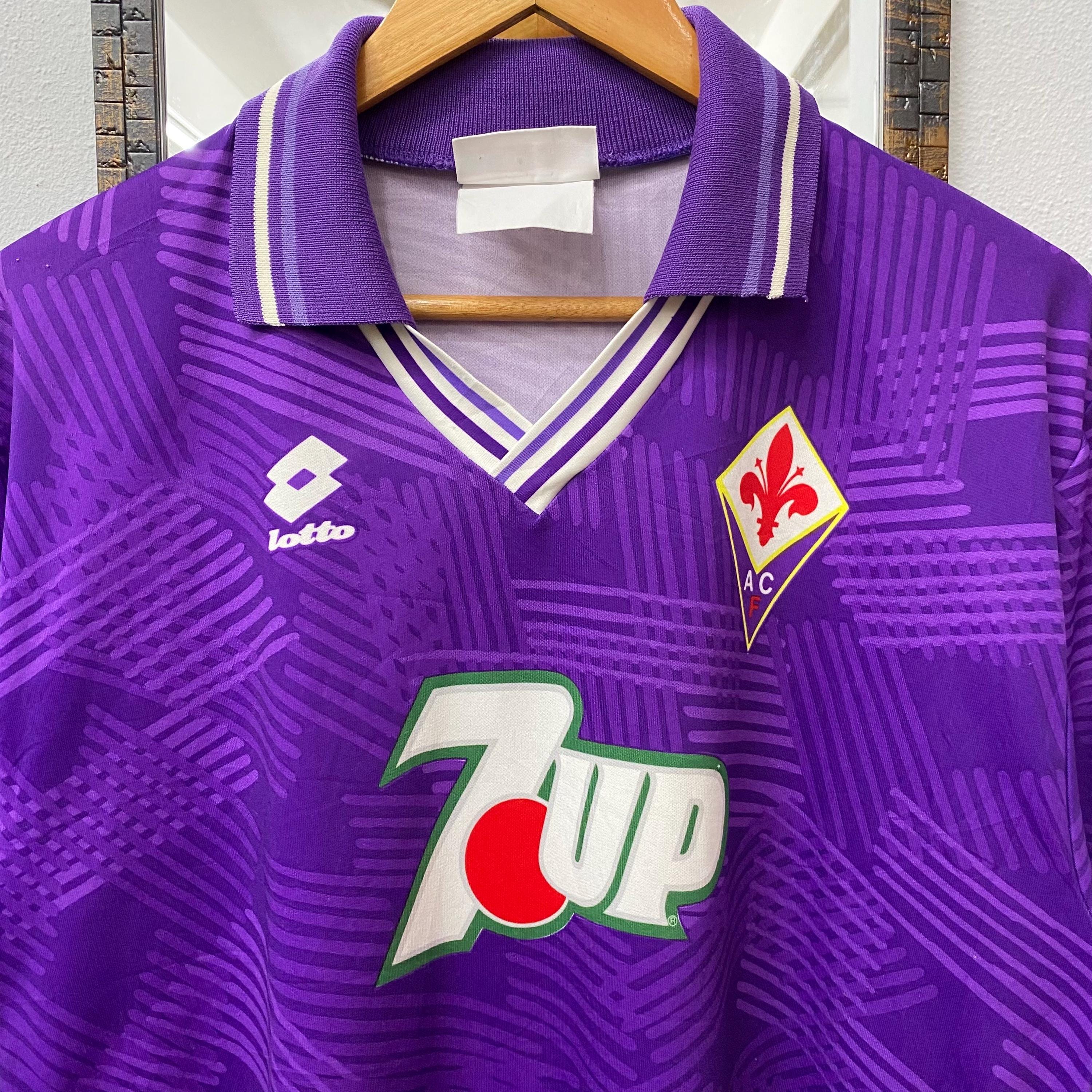 Rare!! Vintage 92/93 FIORENTINA CF 7up Home Kit Lotto Jersey