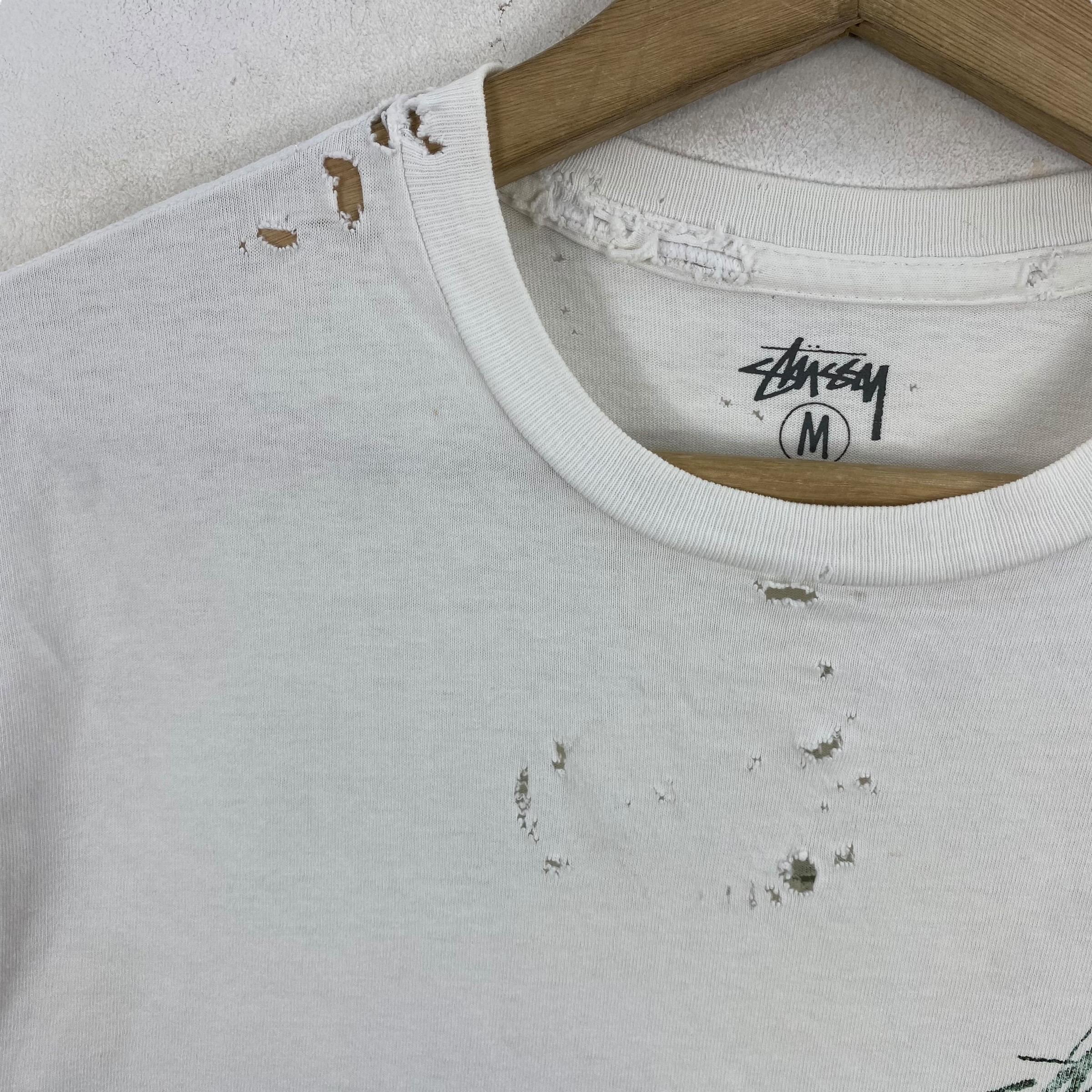 Rare!! Vintage 00's STUSSY Art is Life Photo Tee Distressed Tee