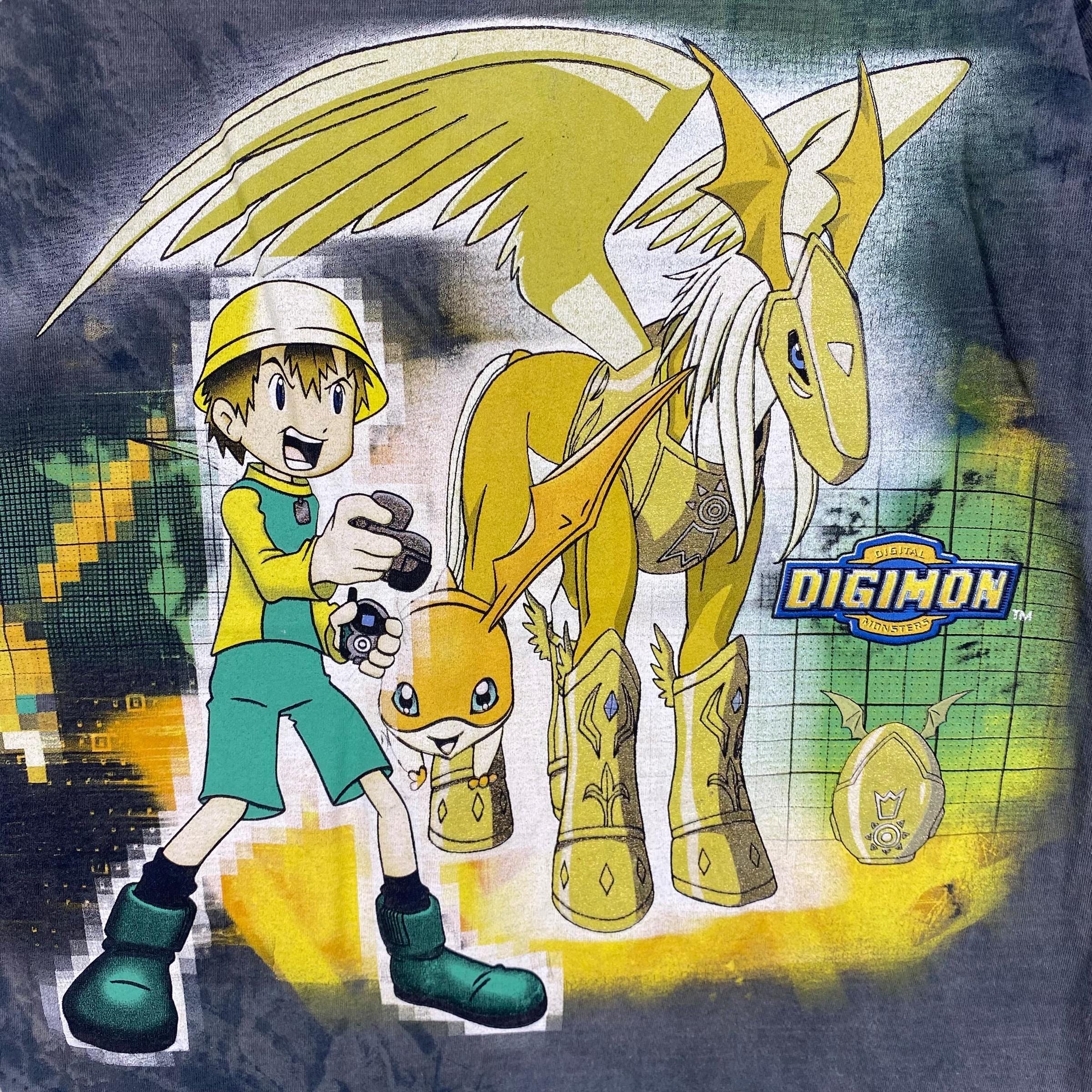 レア!! ヴィンテージ 00年代 デジモン タイダイ アニメ Tシャツ