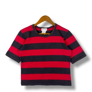 00s agnes b. red×black strips l/s tee T3 Agnes B Striped Shirt - Etsy