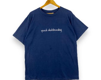 Rare!! Vintage 90's QUACH SKATEBOARDING Old Skate Tee Shirt Large Size