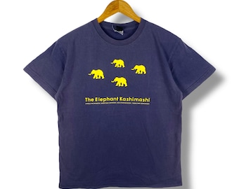 Rare!! Japanese Band THE ELEPHANT KASHIMASHI Graphic Faded Tee Shirt Medium Size