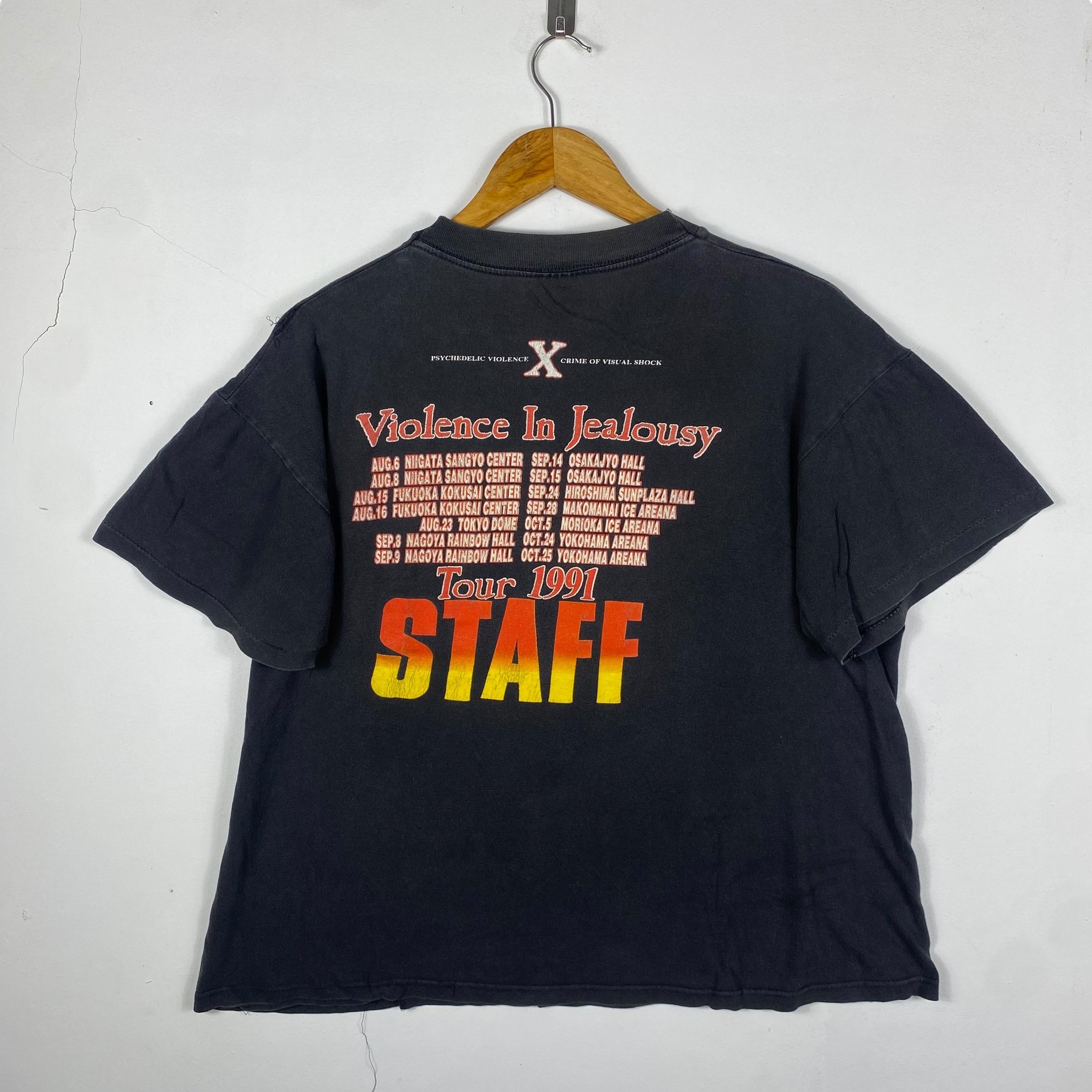 Rare!! Vintage X-JAPAN Violence in Jealousy Tour 1991 Staff Tee