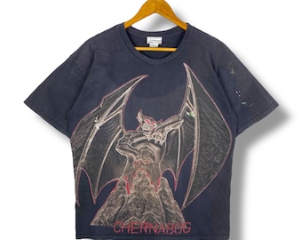 Rare!! Vintage 00's CHERNABOG Disney Villains Distressed Tee Shirt Large Size