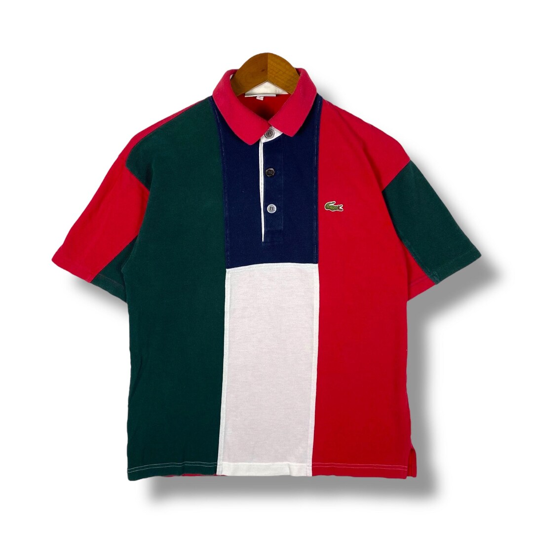 Polo Lacoste Color Block vintage des années 90 Moyen France - Main Image