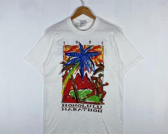 Nike 1994 HONOLULU MARATHON フィニッシャーTシャツL VTG 90s Nike Hawaii 1994 Honolulu Marathon Finisher T-Shirt