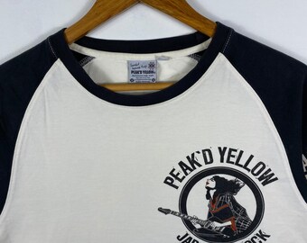 Rare!! Japanese Brand PEAK'D YELLOW Japanese Rock Graphic