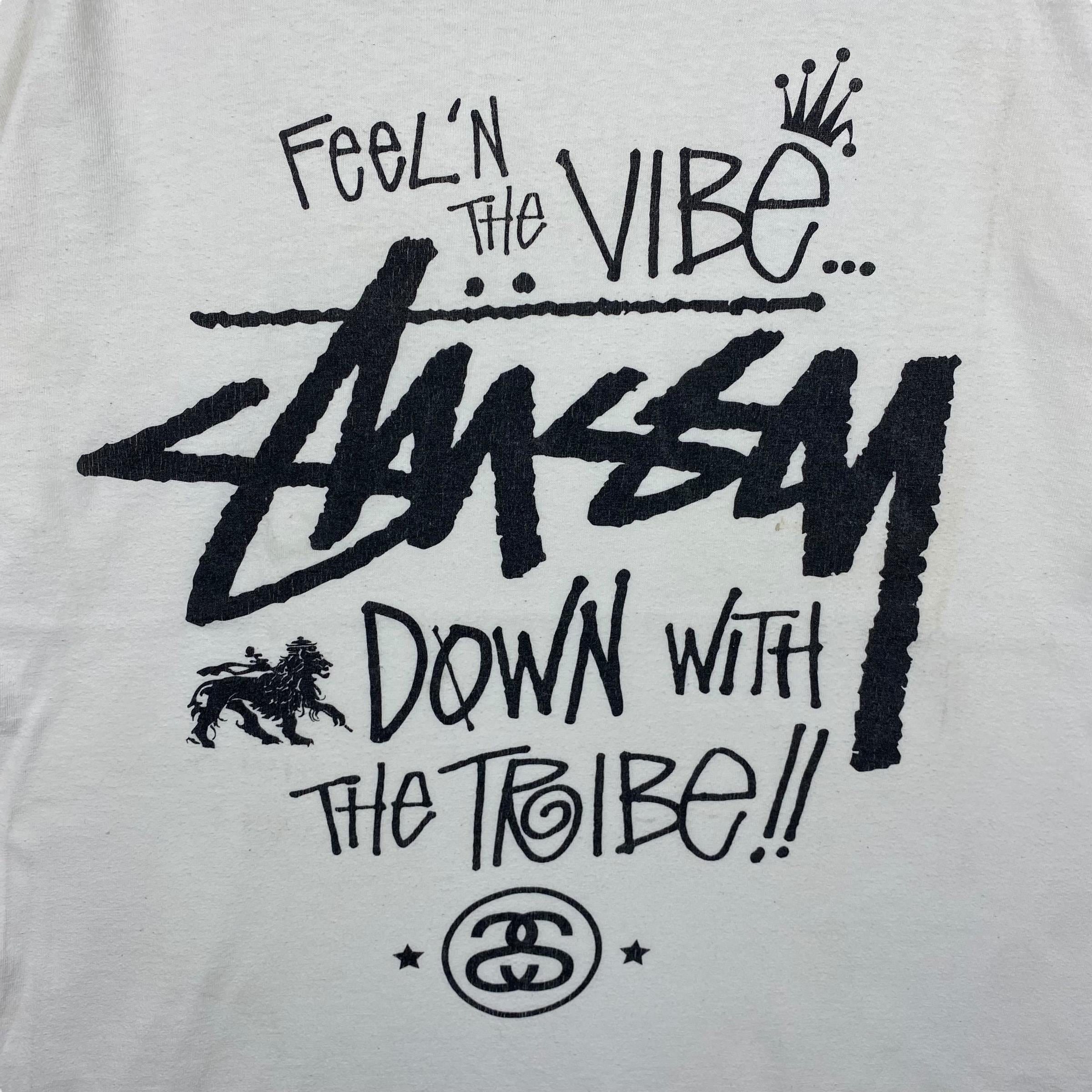 Rare!! Vintage 00's STUSSY Down With the Tribe Graphic Tee Shirt