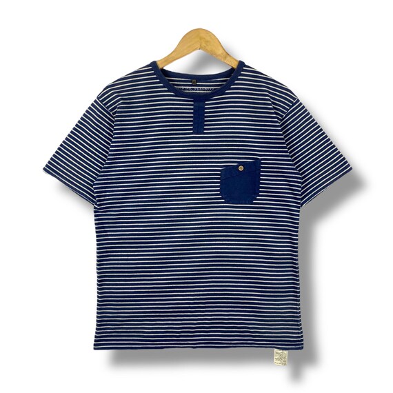 トップス Nigel Cabourn \"linen 100%\" stripe shirts Nigel Cabourn AUTHENTIC LINE Stripe Long Sleeve Shirt Tops