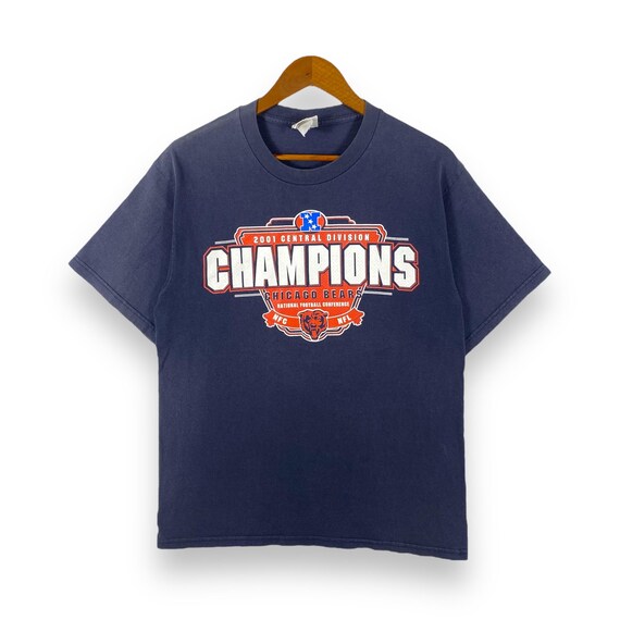 Rare!! Vintage CHICAGO BEARS Champions 2001 Central Division Tee