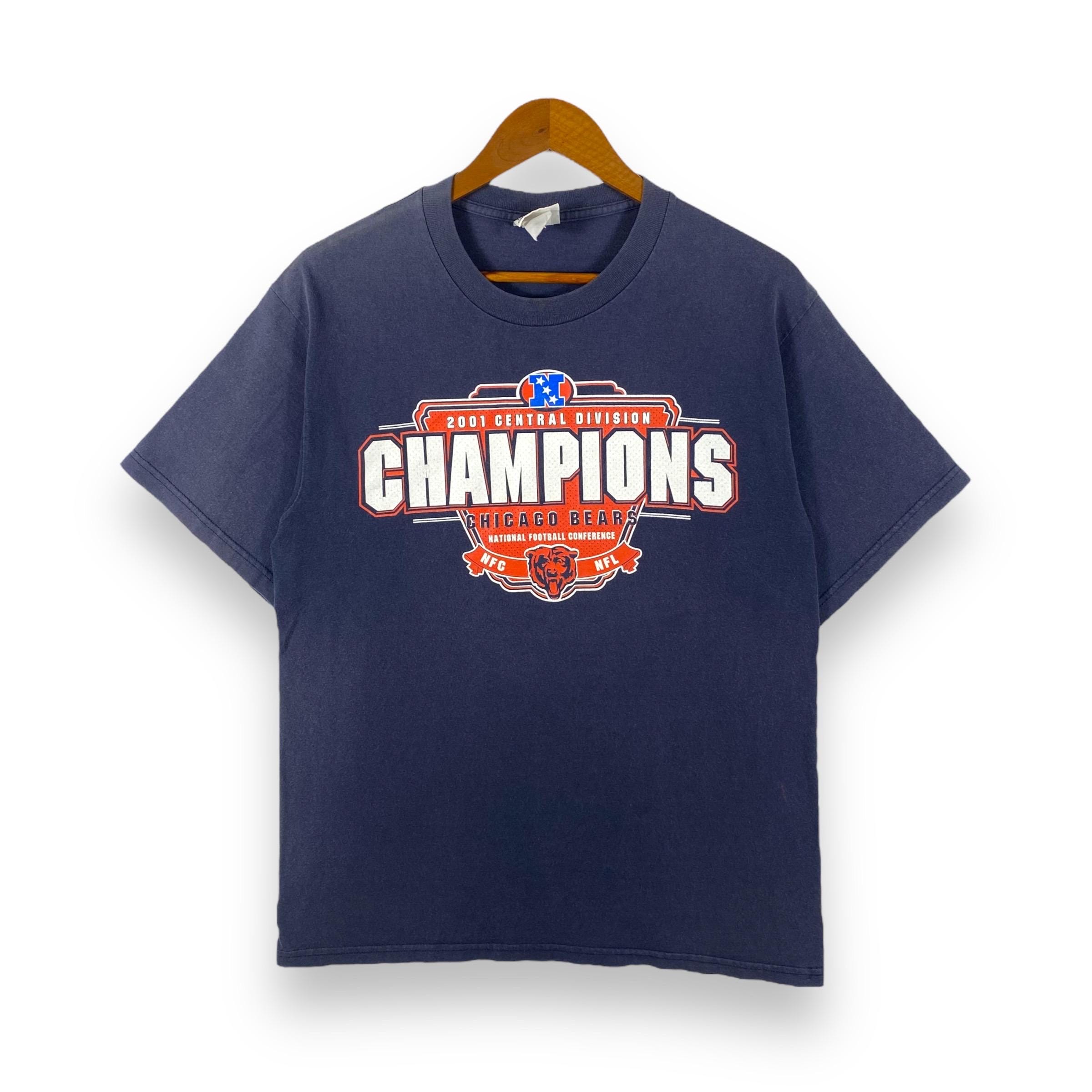 Rare!! Vintage CHICAGO BEARS Champions 2001 Central Division Tee
