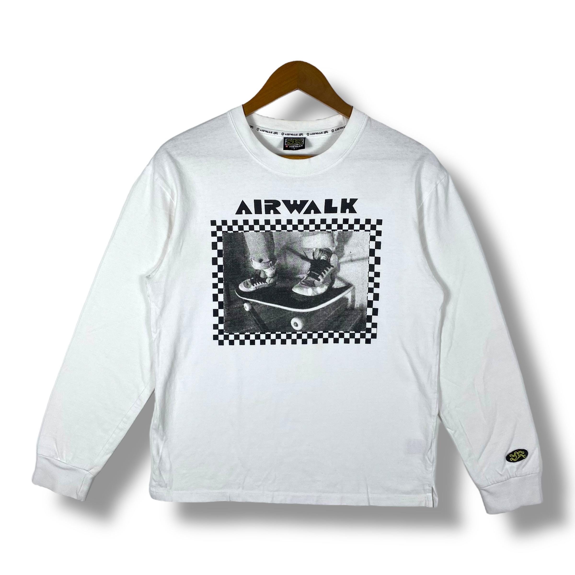 Rare!! Vintage AIRWALK Skater Style Graphic Long Sleeve Tee Shirt