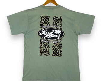 Zeldzaam!! Vintage jaren 90 LOCAL MOTION SURFBOARDS Made In Hawaii Surf T-shirt groot formaat