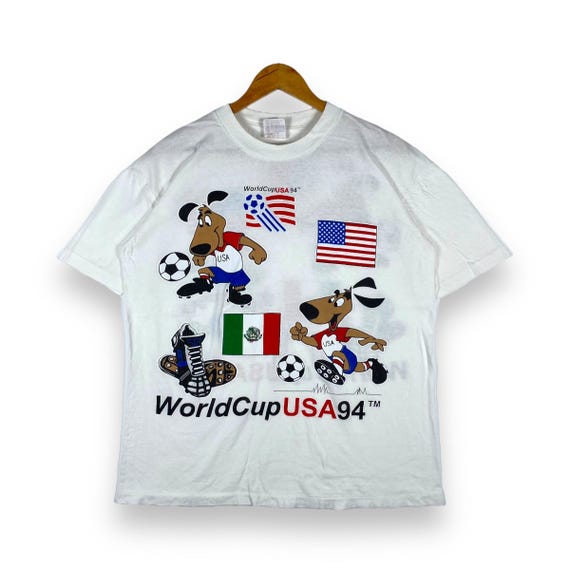 Rare!! Vintage 90's WORLD CUP USA Mascot Tee Shirt Large Size / United States / Mexico