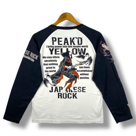 Rare!! Japanese Brand PEAK'D YELLOW Japanese Rock Graphic