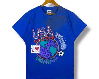 Rare!! Vintage 90's World Cup Usa '94 USA SOCCER Graphic Tee Shirt Medium Size