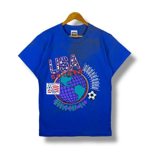 Rare!! Vintage 90's World Cup Usa '94 USA SOCCER Graphic Tee Shirt