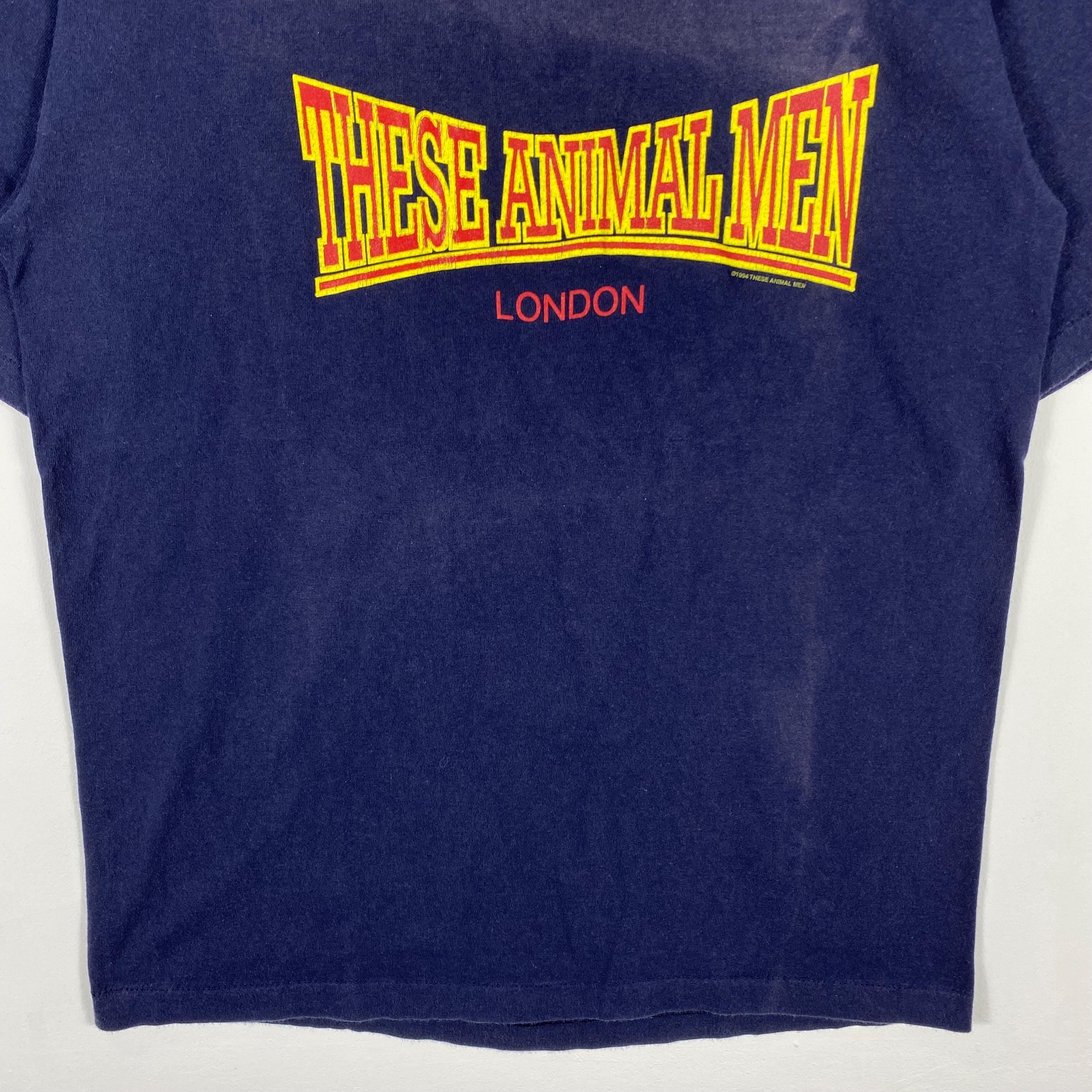 Vintage 90s These Animal Men Band Tee - Britpop London Navy T 