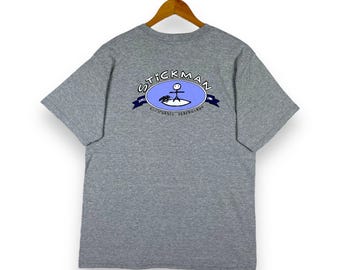 Rare!! Vintage 90's STICKMAN CALIFORNIA SURFBOARDS Surfing Graphic Tee Shirt Medium Size