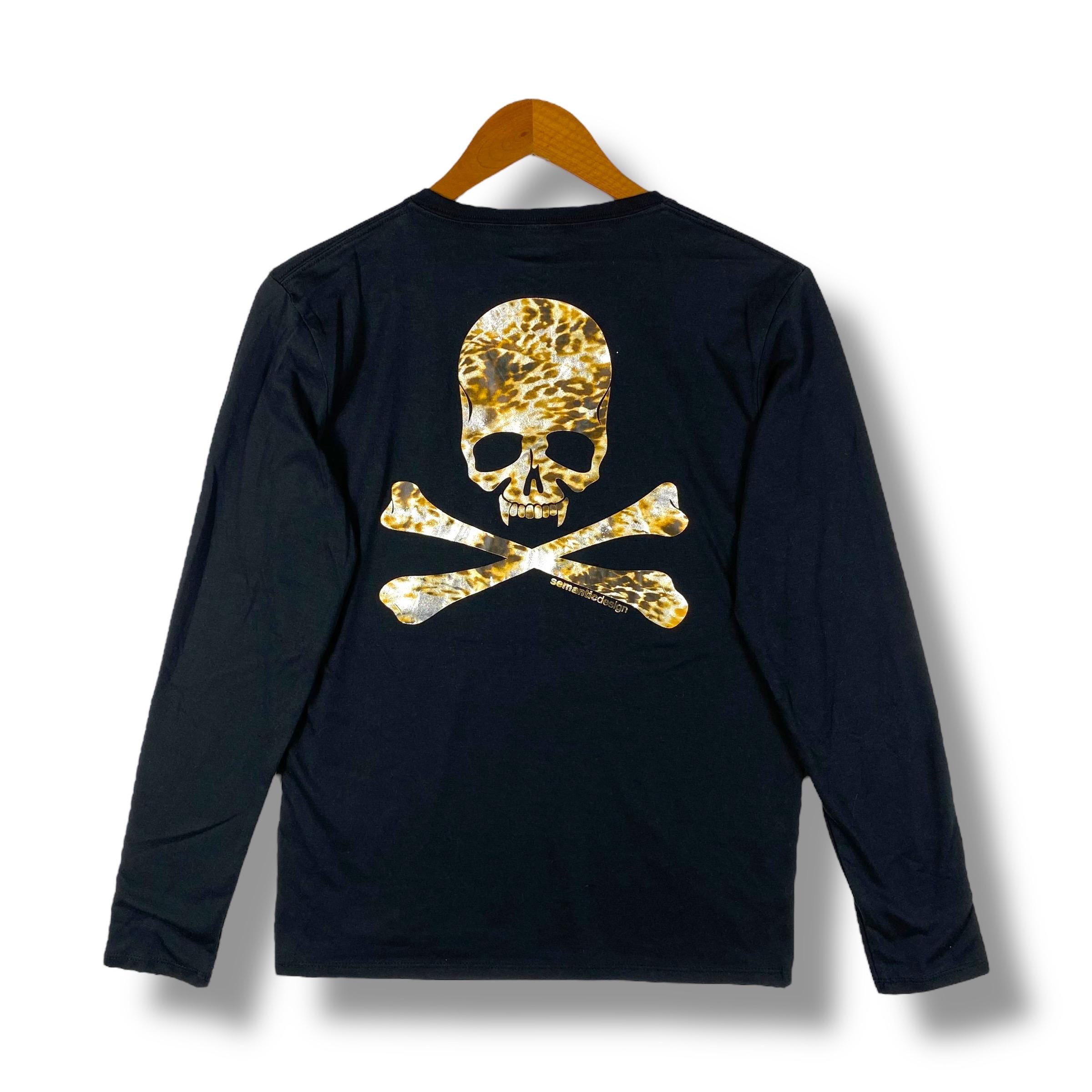 Rare!! FW12 ROEN Semantic Design Gold Cross Bone Embosses Print
