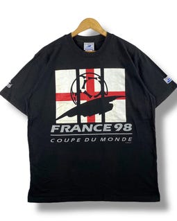 Rare!! Vintage 90's Adidas FRANCE WORLD CUP Graphic Tee Shirt