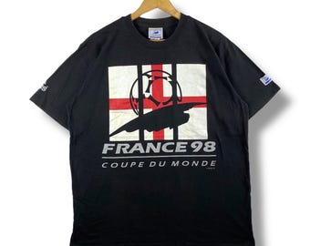 Rare!! Vintage 90's Adidas FRANCE WORLD CUP Graphic Tee Shirt