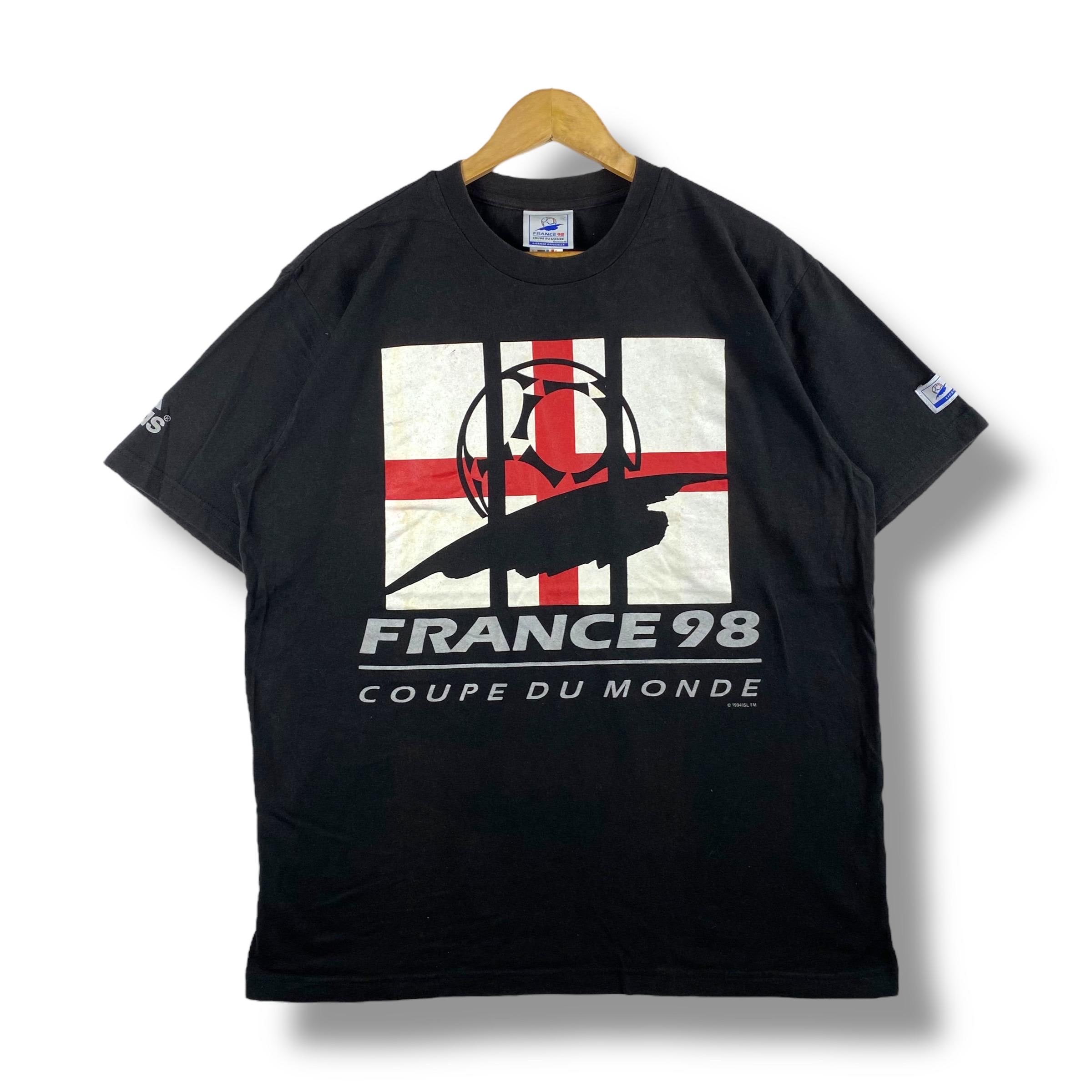 Rare!! Vintage 90's Adidas FRANCE WORLD CUP Graphic Tee Shirt