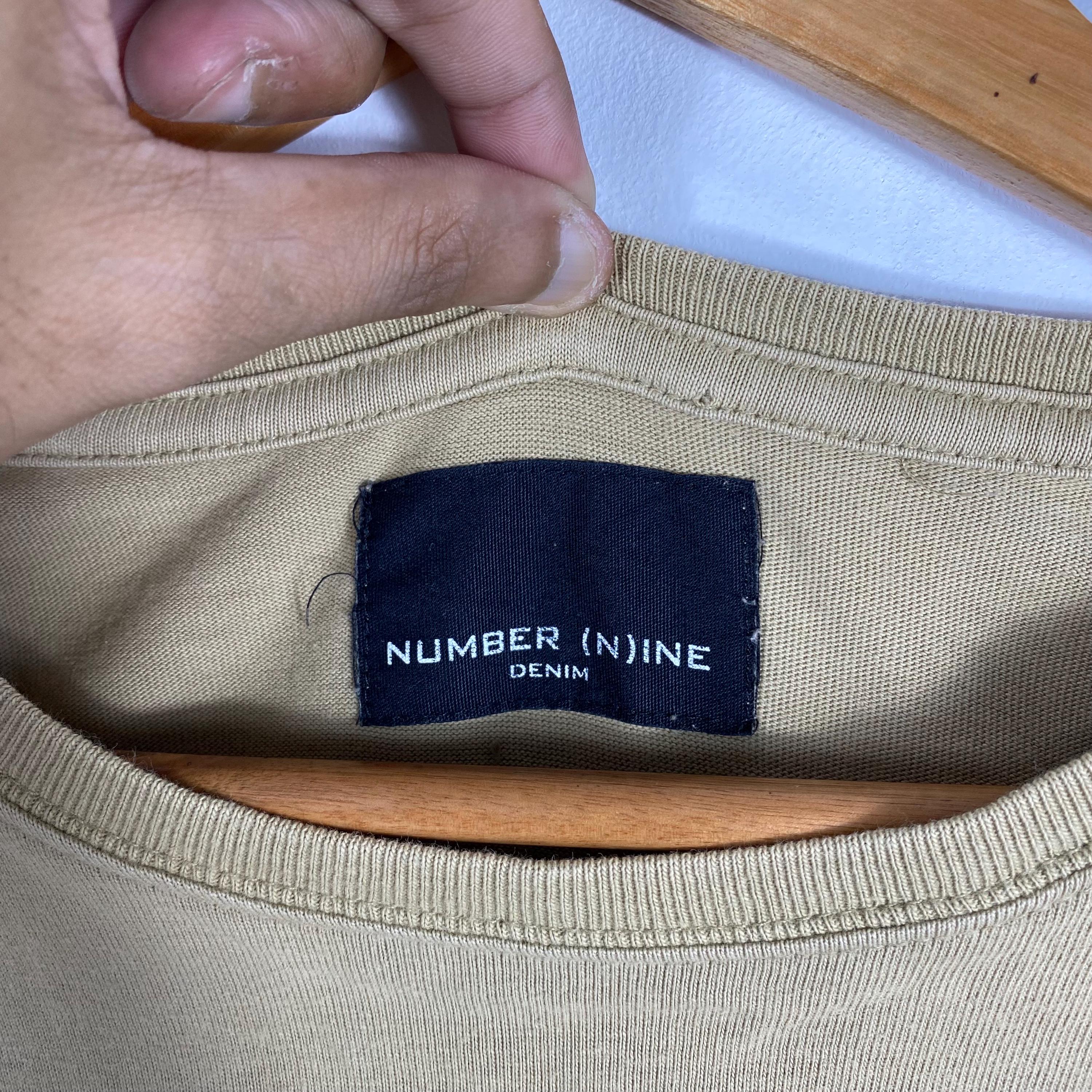 Japanese Brand!! NUMBER NINE Denim Big Logo Spellout Pocket Tee