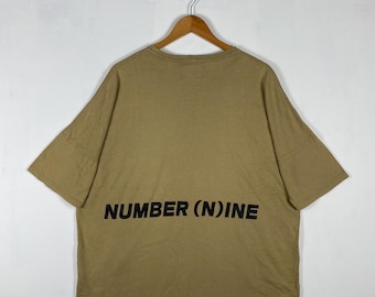 Japanese Brand!! NUMBER NINE Denim Big Logo Spellout Pocket Tee