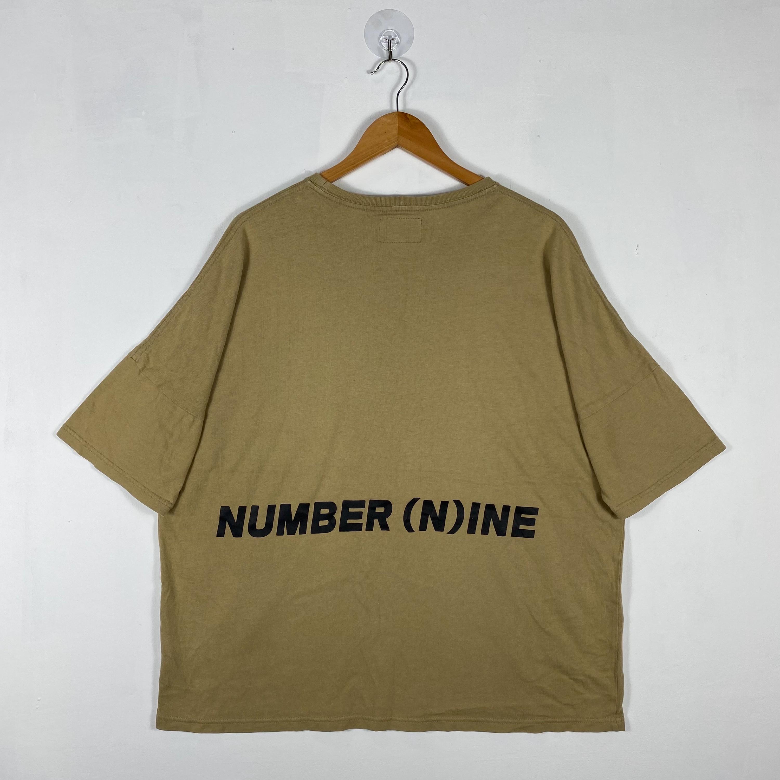 Japanese Brand!! NUMBER NINE Denim Big Logo Spellout Pocket Tee