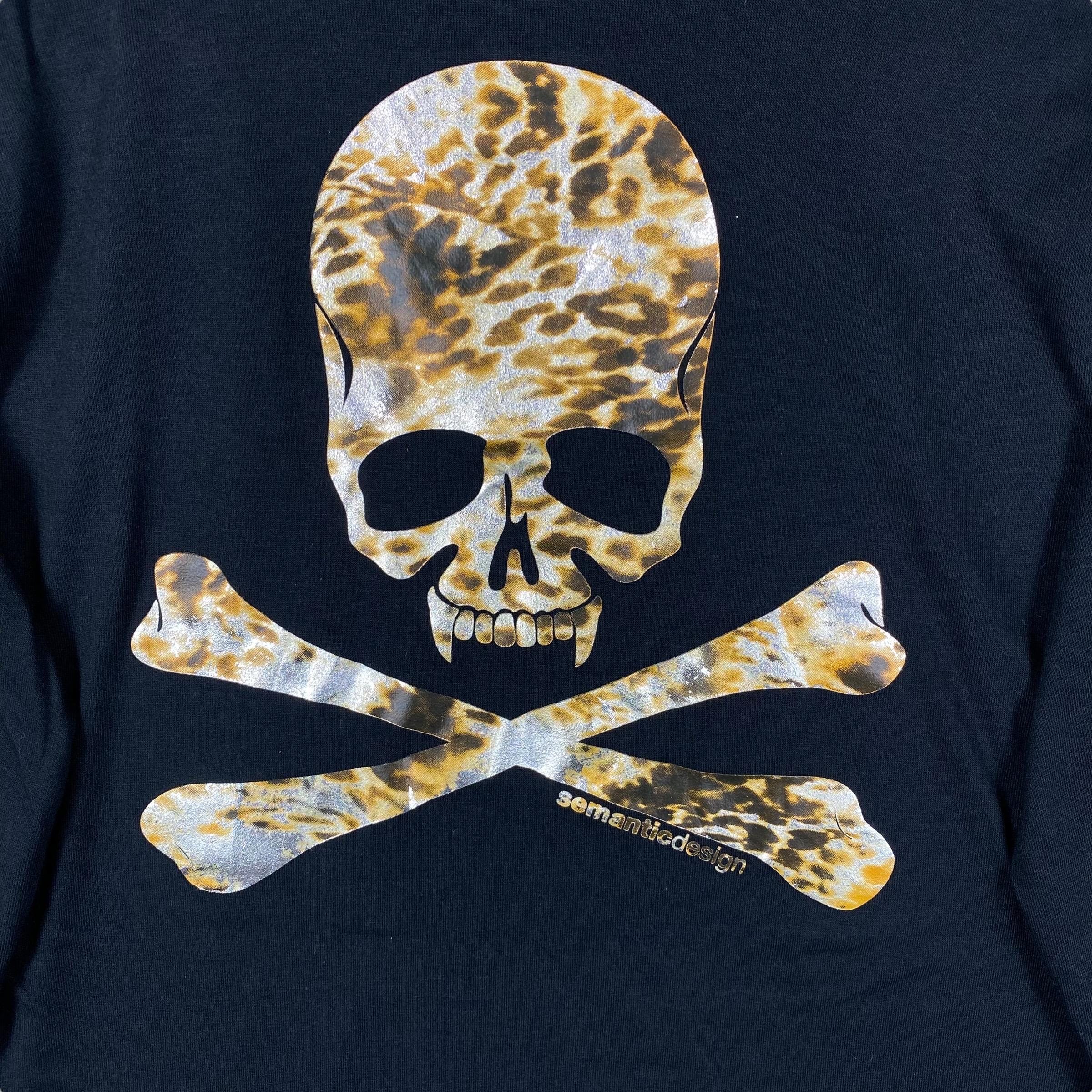 あ*の様 archive Roen scull design real leat Rare!! FW12 ROEN Semantic Design Gold Cross Bone Embosses