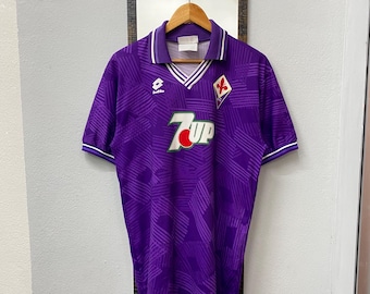 Rare!! Vintage 92/93 FIORENTINA CF 7up Home Kit Lotto Jersey
