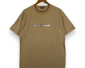 Vintage 90s Gray SPLIT Logo Skateboard Skateboarding Graphic Print 