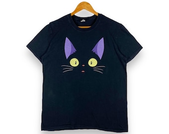 Rare!! Kiki's Delivery Service JIJI Studio Ghibli Anime Movie Tee Shirt Medium Size