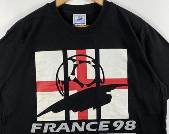 Rare!! Vintage 90's Adidas FRANCE WORLD CUP Graphic Tee Shirt