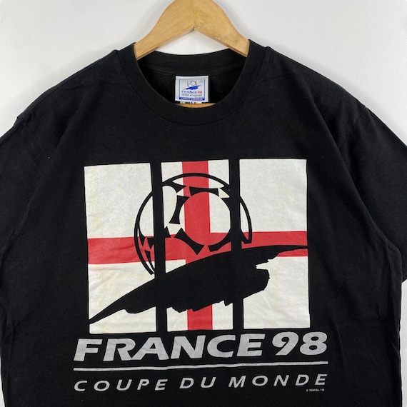 Rare!! Vintage 90's Adidas FRANCE WORLD CUP Graphic Tee Shirt