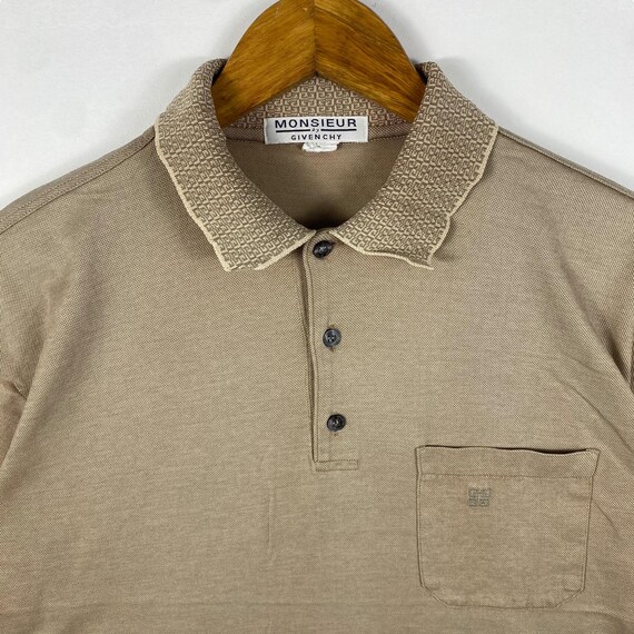 Rare!! Vintage 80's MONSIEUR by GIVENCHY Pocket Polo Shirt